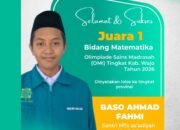 Prestasi Gemilang Santri Doping, Baso Ahmad Fahmi Juara 1 OMI Kabupaten Wajo