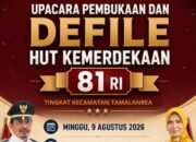 Semarak Merah Putih, Kecamatan Tamalanrea Gelar Upacara Pembukaan dan Defile HUT ke-81 RI